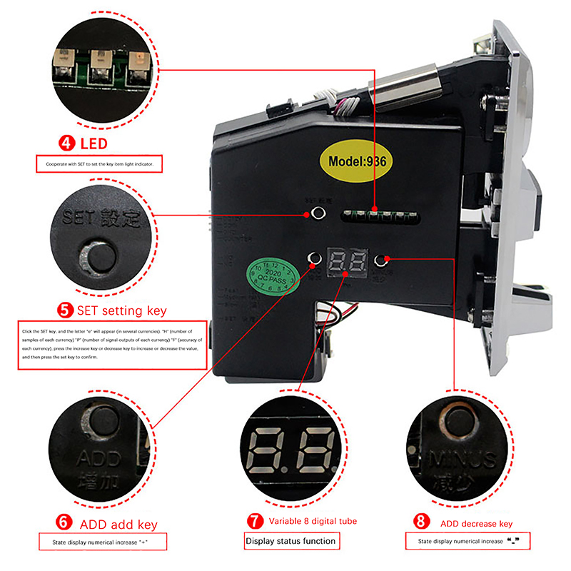 1Pc 616 Multi Coin Slot Accept - Arcade Games And Vending 评论和价格